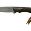 Autine Damascus Kurbads Wengé Damast, Brown RH Sheath, Cuchillo De Exterior