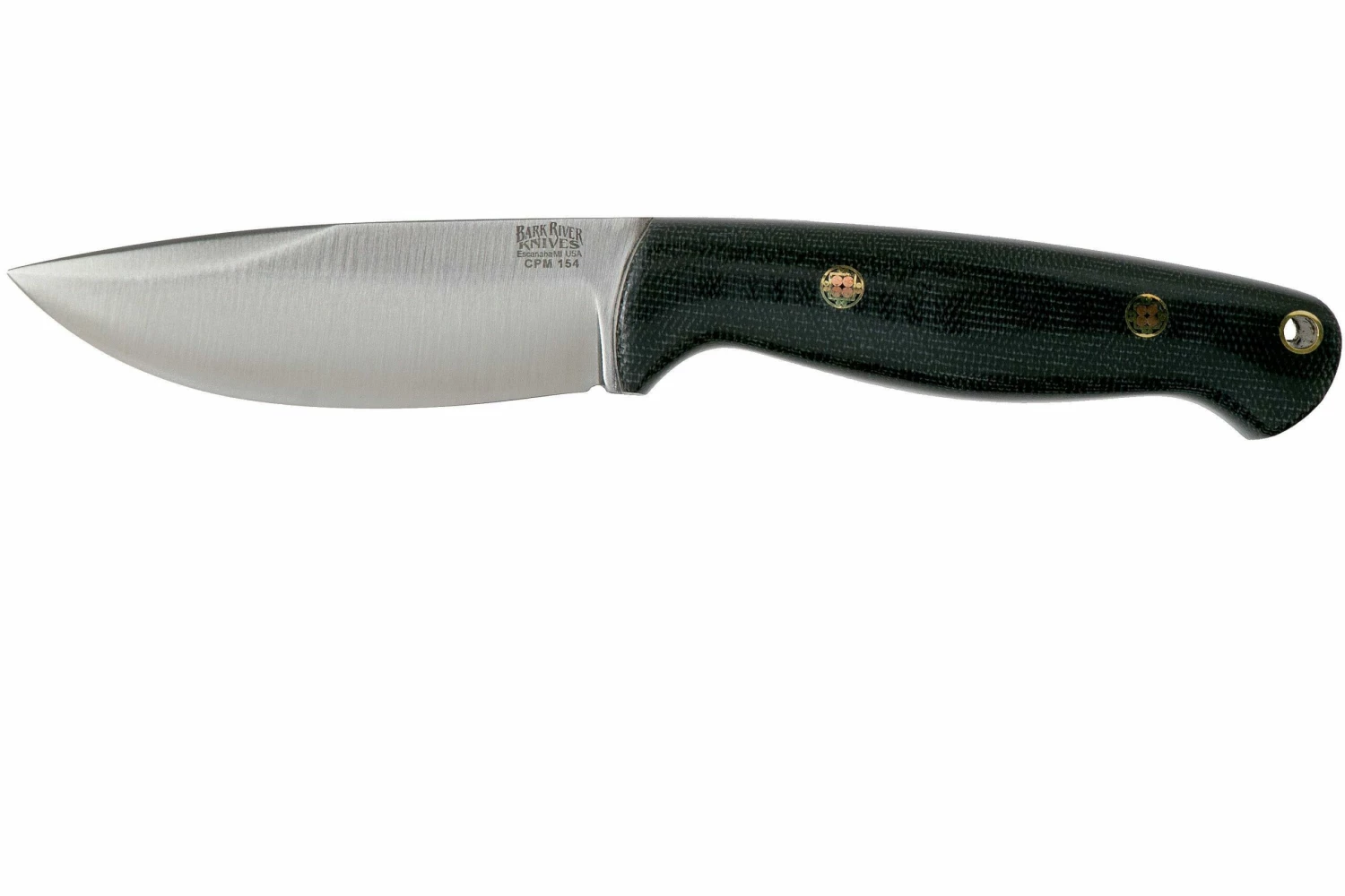 Bark River North Country EDC CPM 154, Black Canvas Micarta, Mosaic Pins Cuchillo Fijo 1 Bark River North Country EDC CPM 154, Black Canvas Micarta, Mosaic Pins Cuchillo Fijo