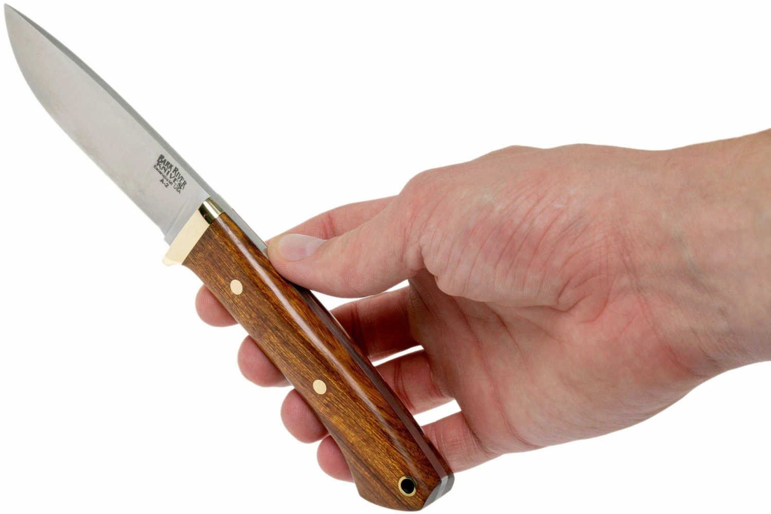 Bark River Classic Drop Point Hunter A2 Brass, Desert Ironwood Cuchillo De Caza 7 Bark River Classic Drop Point Hunter A2 Brass, Desert Ironwood Cuchillo De Caza - Imagen 7