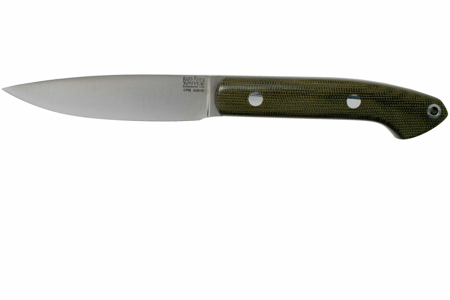 Bark River Bird & Trout CPM S45VN, Green Canvas Micarta 1 Bark River Bird & Trout CPM S45VN, Green Canvas Micarta