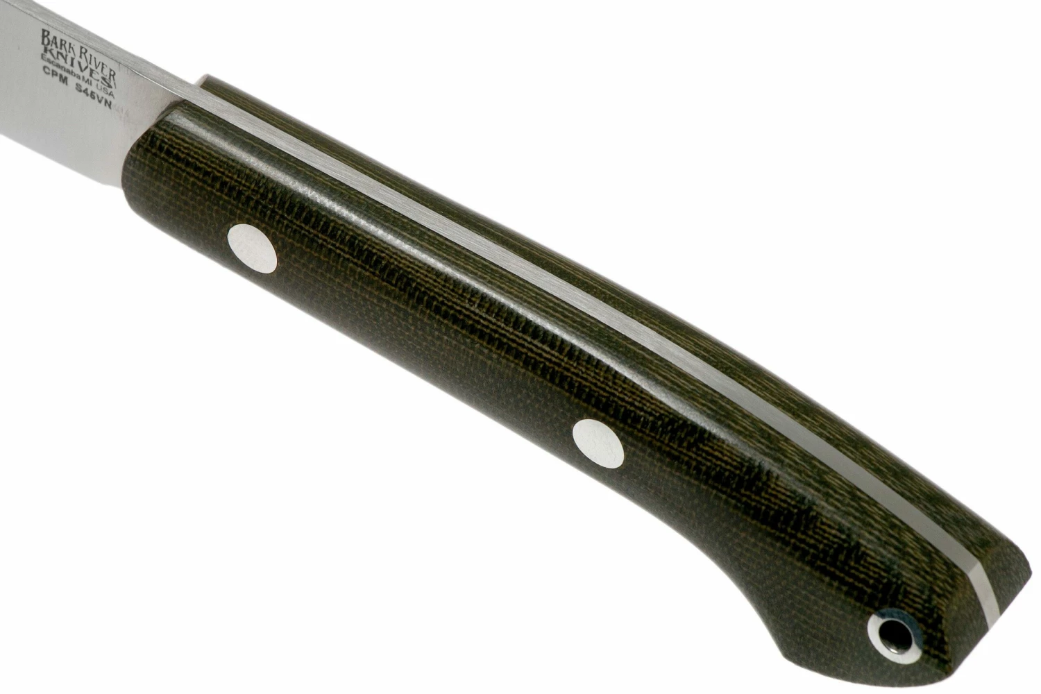 Bark River Bird & Trout CPM S45VN, Green Canvas Micarta 5 Bark River Bird & Trout CPM S45VN, Green Canvas Micarta - Imagen 5