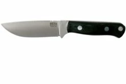 Bark River Bravo Necker II CPM 154CM, Black Canvas Micarta, Funda Marrón