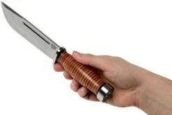 Bark River Quartermaster CPM 3V, Stacked Leather -Messen Verkoop 2024 BRK07 229SDL 06 bark river knives