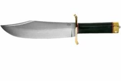 Bark River V-44 Bowie A2 Black Canvas Micarta, Brass Double Quillion, Cuchillo Bowie