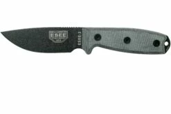 ESEE Model 3 Modified Pommel Black Blade, Grey Handle 3PM Con Funda + Clip