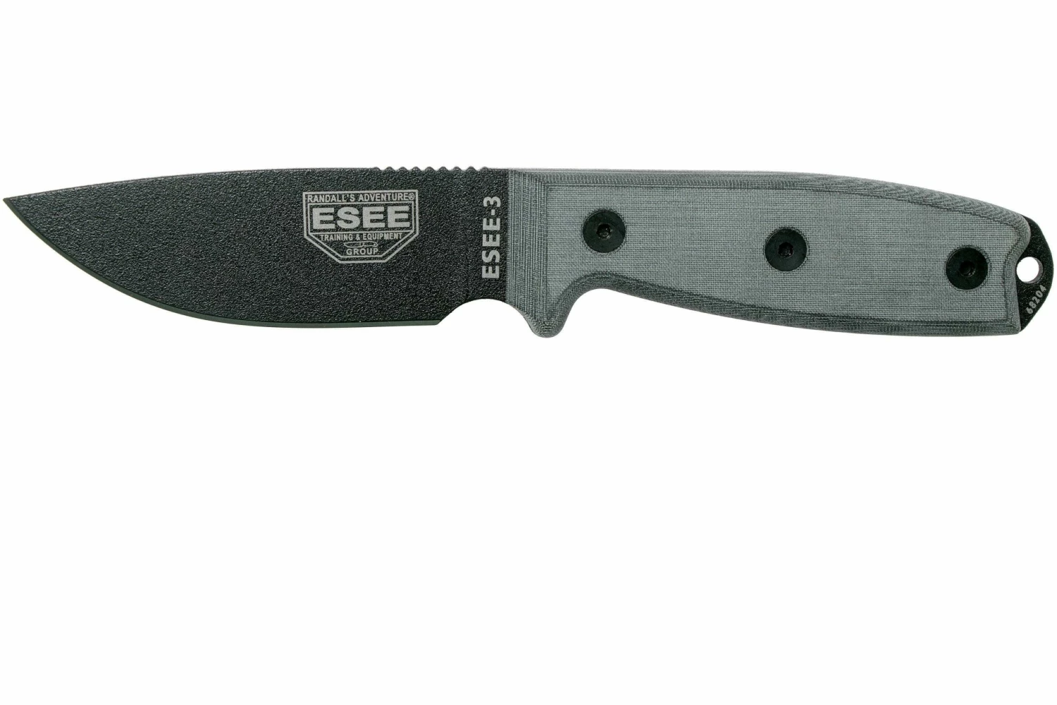 ESEE Model 3 Modified Pommel Black Blade, Grey Handle 3PM Con Funda + Clip 1 ESEE Model 3 Modified Pommel Black Blade, Grey Handle 3PM Con Funda + Clip