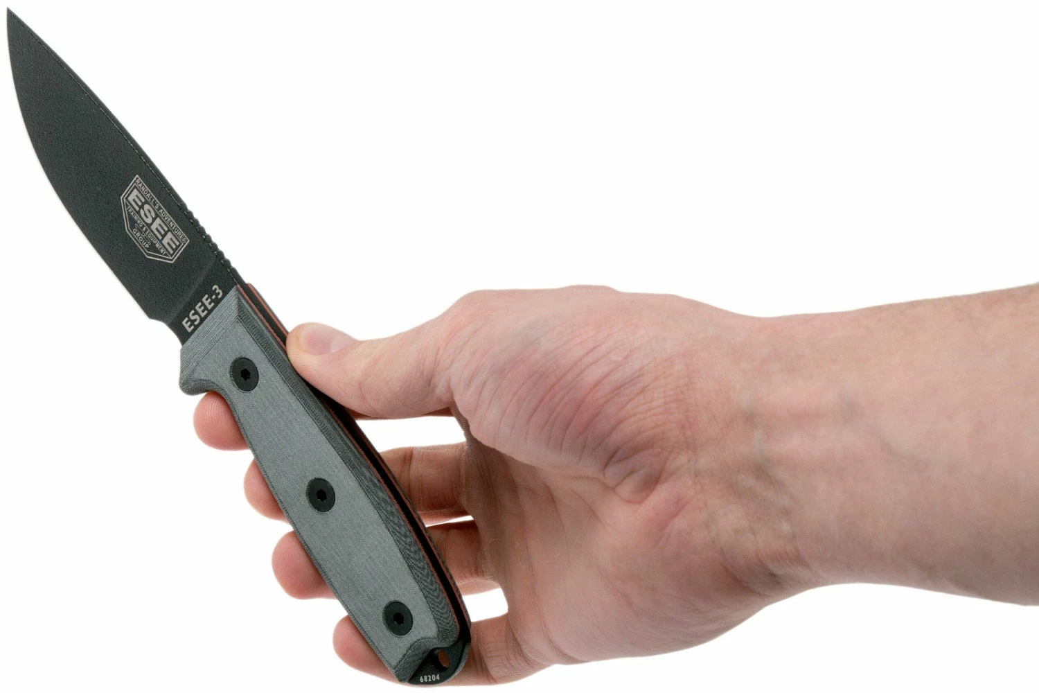 ESEE Model 3 Modified Pommel Black Blade, Grey Handle 3PM Con Funda + Clip 5 ESEE Model 3 Modified Pommel Black Blade, Grey Handle 3PM Con Funda + Clip - Imagen 5