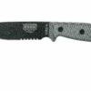 ESEE Model 4 Cuchilla Dentada, Mango Gris 4S-MB-B Con Funda Negra + Clip En MOLLE-back