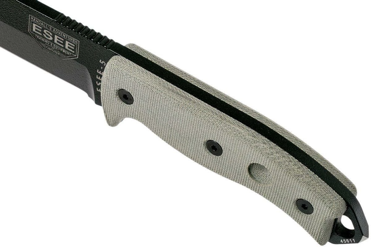 ESEE Model 5 Black Blade, Desert Tan Handle 5P-BK Con Funda Kydex + Clip De Cinturón 5 ESEE Model 5 Black Blade, Desert Tan Handle 5P-BK Con Funda Kydex + Clip De Cinturón - Imagen 5