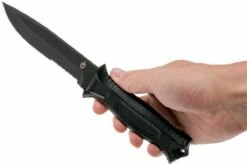 Gerber Strongarm Fixed Blade Black SE 30-001060N Cuchillo Fijo, Parcialmente Dentado -Messen Verkoop 2024 GE30 001060N 06 gerber strongarm ge30 001060n 06