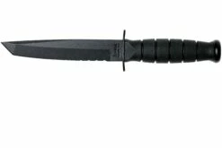 KA-BAR Short Tanto 1255 Parcialmente Dentado, Funda De Cuero