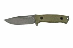 LionSteel M5B Sleipner Black, Green Canvas Micarta Cuchillo De Supervivencia