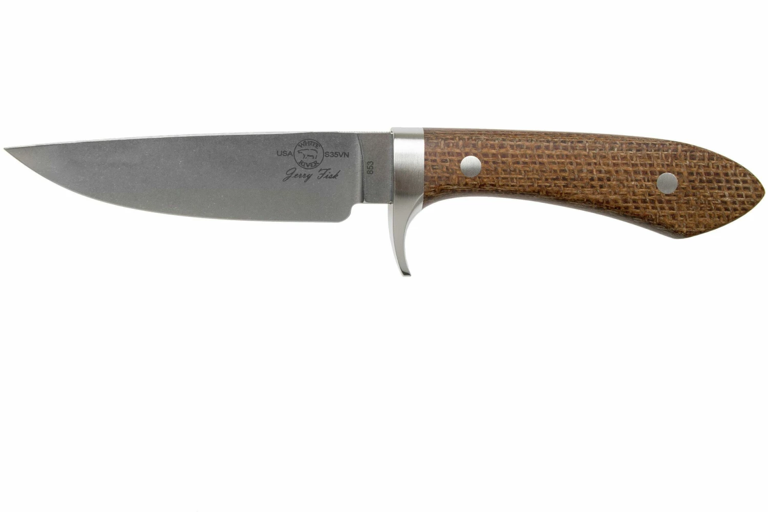 White River Knives Sendero Classic Cuchillo De Caza Natural Burlap Micarta, Jerry Fisk Design 1 White River Knives Sendero Classic Cuchillo De Caza Natural Burlap Micarta, Jerry Fisk Design
